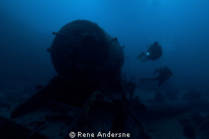 old train from the WW2 SS Thistlegorm in the Red Sea by Rene Andersne 
